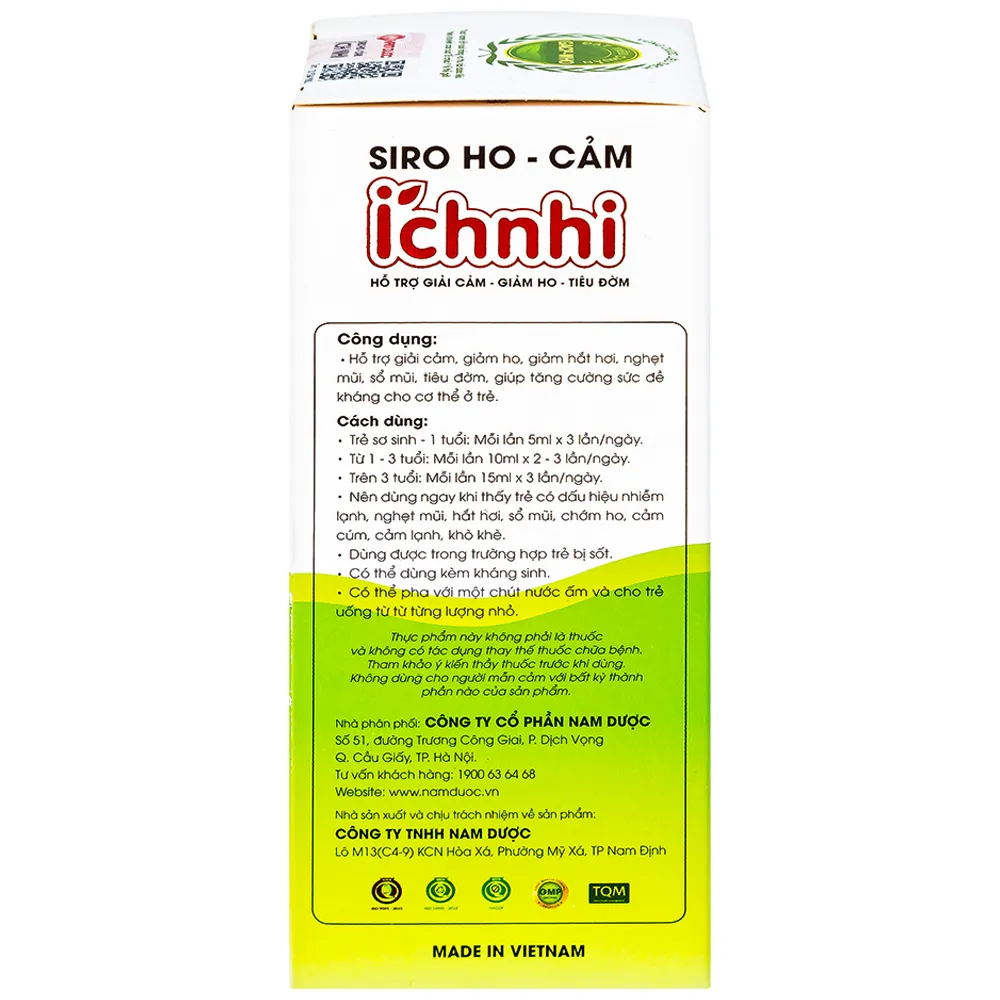 SIRO HO CẢM ÍCH NHI NAM DƯỢC 90ML 9