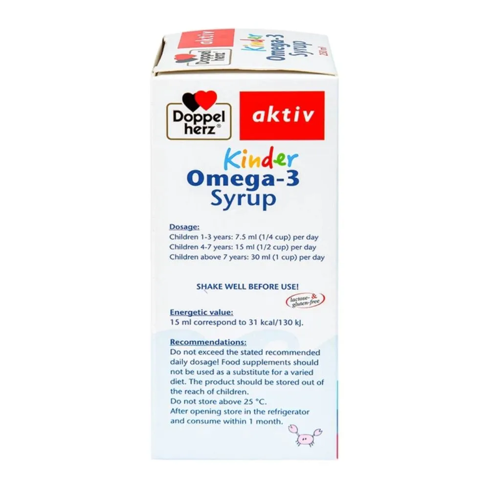 Siro Kinder Omega-3 Syrup Doppelherz Aktiv hỗ trợ phát triển não bộ (250ml) 5