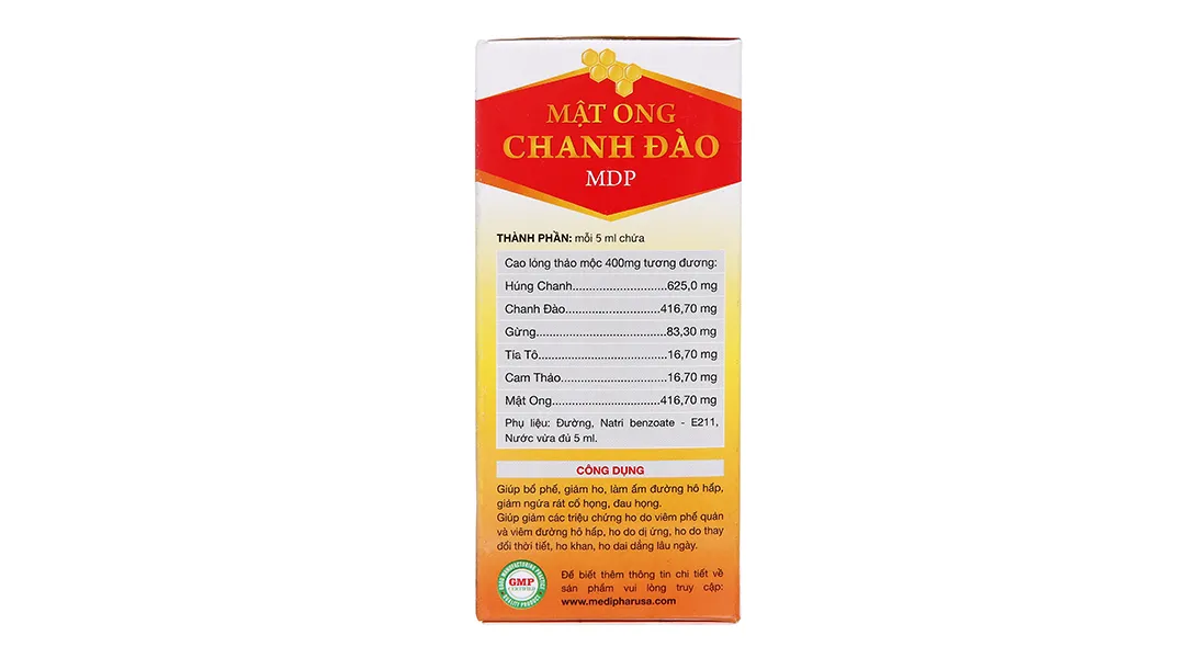 Thực phẩm bảo vệ sức khỏe Mật Ong Chanh Đào MDP (120ml) 4