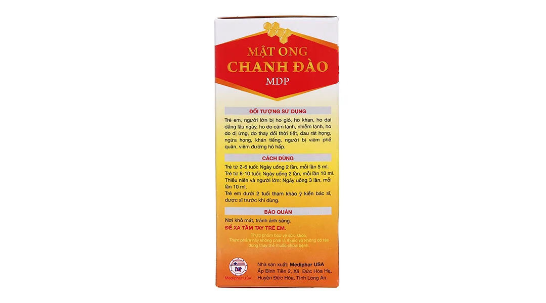 Thực phẩm bảo vệ sức khỏe Mật Ong Chanh Đào MDP (120ml) 5