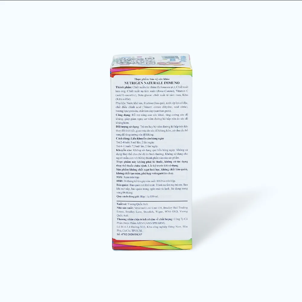 Siro Nutrigen Naturale Immuno hỗ trợ tăng đề kháng cho trẻ (Chai 150ml) 4