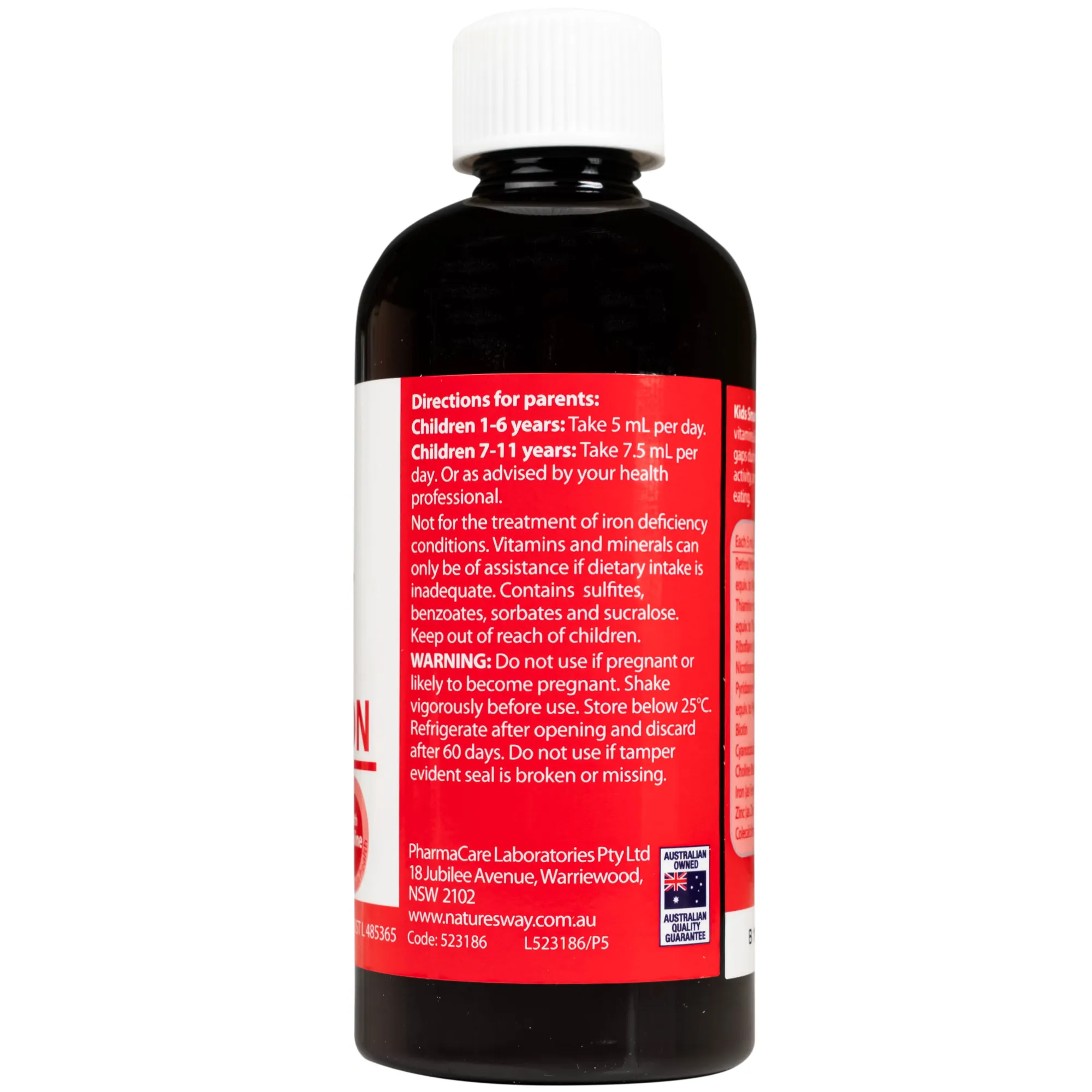 SIRO TĂNG SỨC ĐỀ KHÁNG KIDS SMART LIQUID MULTI + IRON NATURE'S WAY 200ML 12