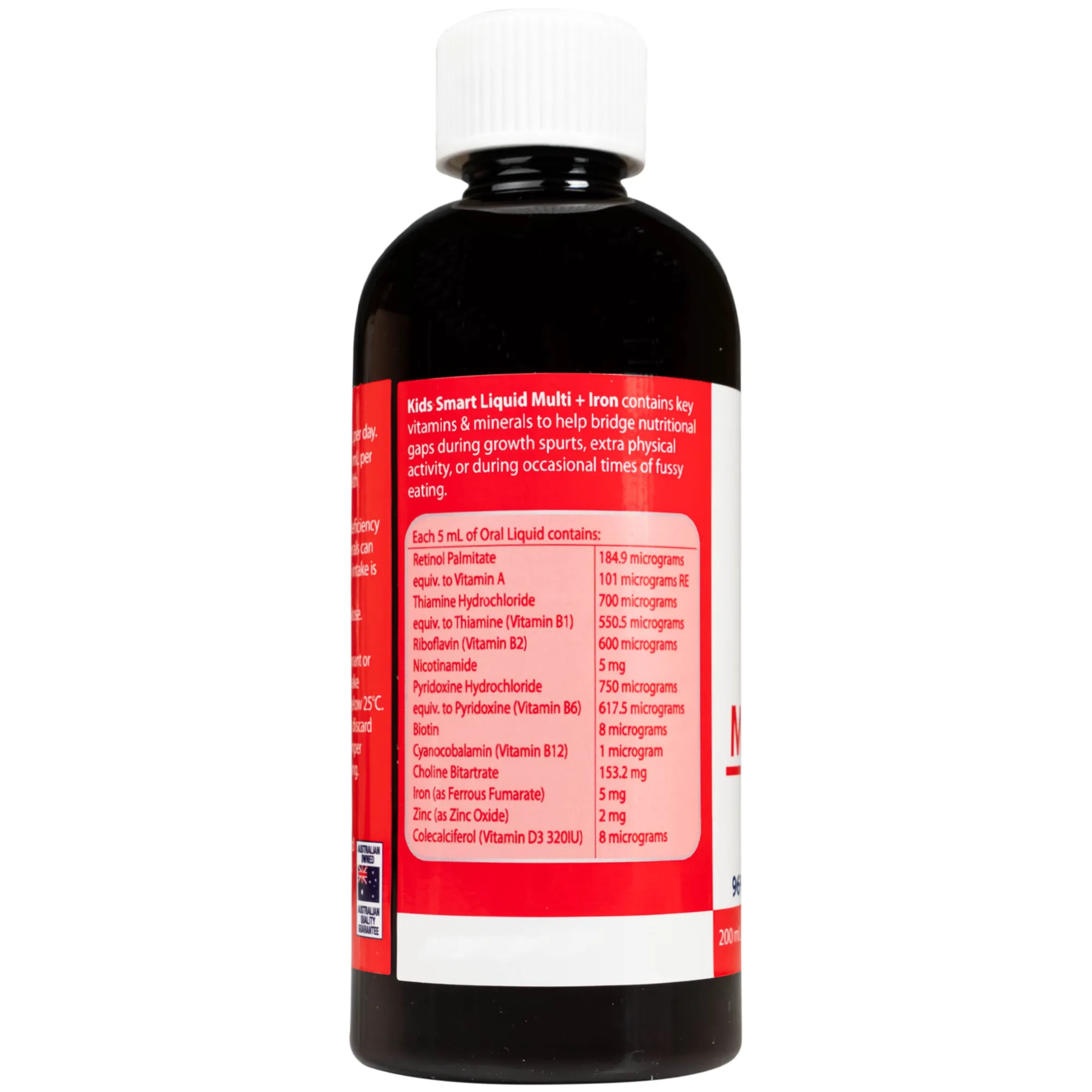 SIRO TĂNG SỨC ĐỀ KHÁNG KIDS SMART LIQUID MULTI + IRON NATURE'S WAY 200ML 13