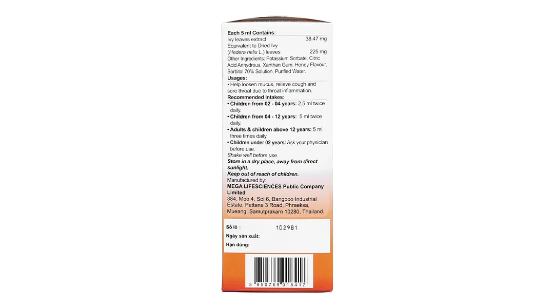 Siro thảo dược Eugica Ivy Syrup chai 100ml 5