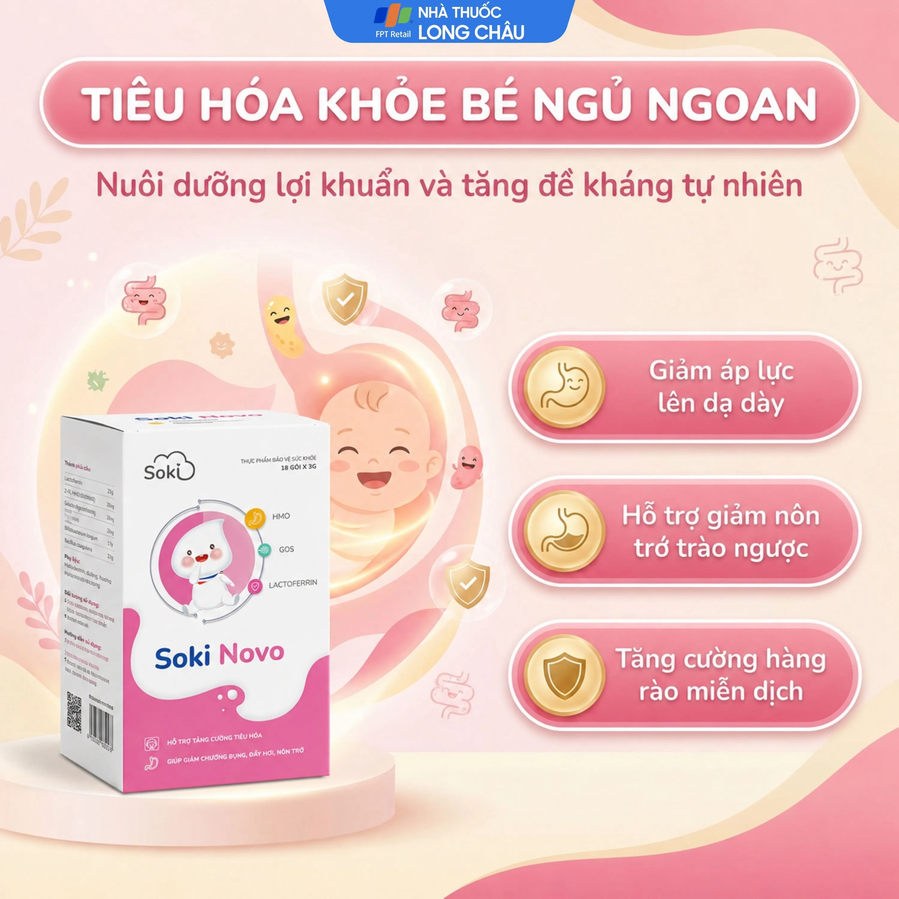SOKI NOVO GIẢM NÔN TRỚ 18 GÓI X 3G 3