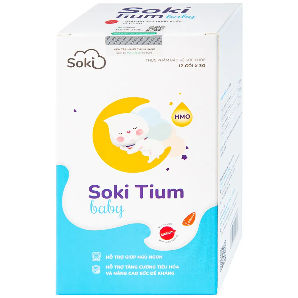 SOKI TIUM BABY GIÚP NGỦ NGON, ÊM BỤNG 12 GÓI X 3G