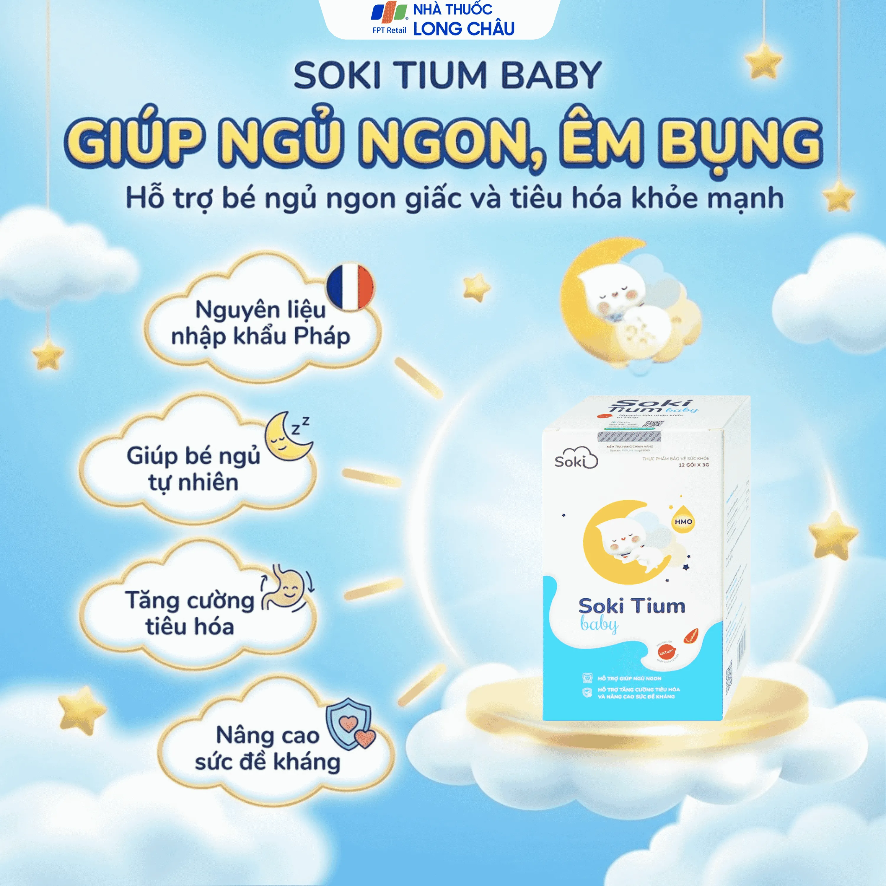 SOKI TIUM BABY GIÚP NGỦ NGON, ÊM BỤNG 12 GÓI X 3G 2