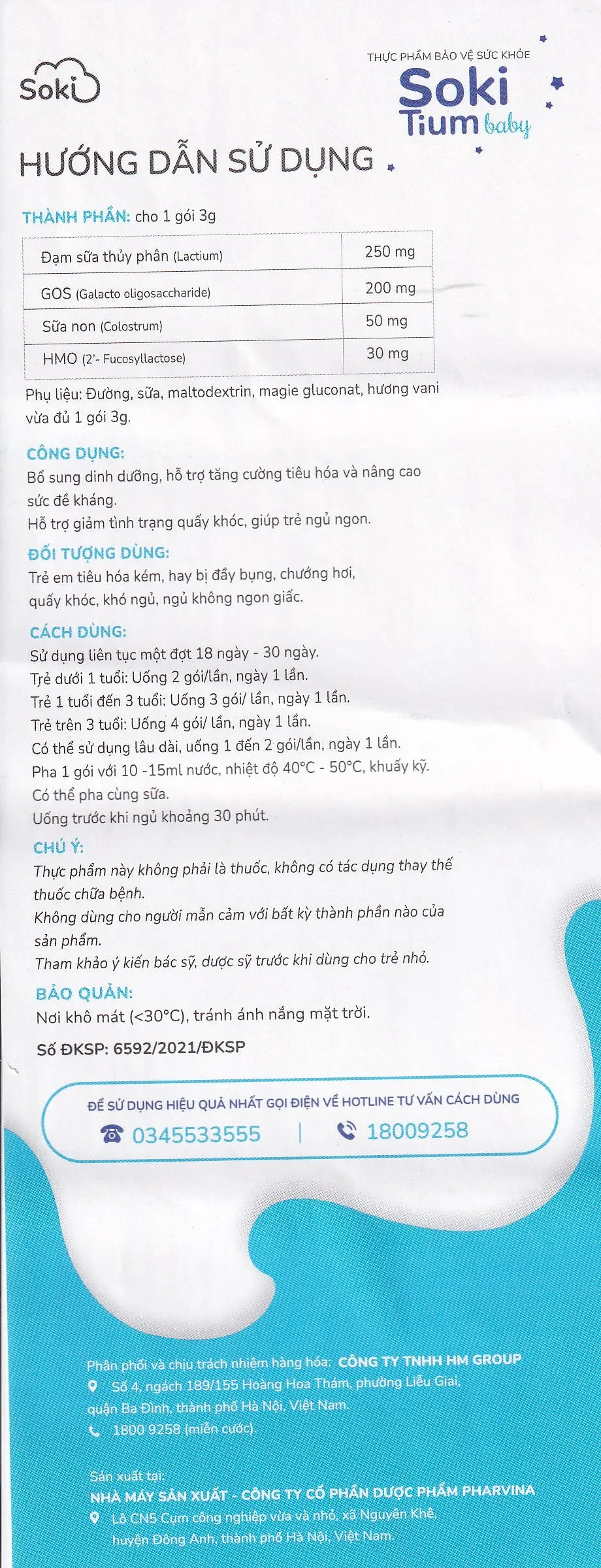 SOKI TIUM BABY GIÚP NGỦ NGON, ÊM BỤNG 12 GÓI X 3G 12