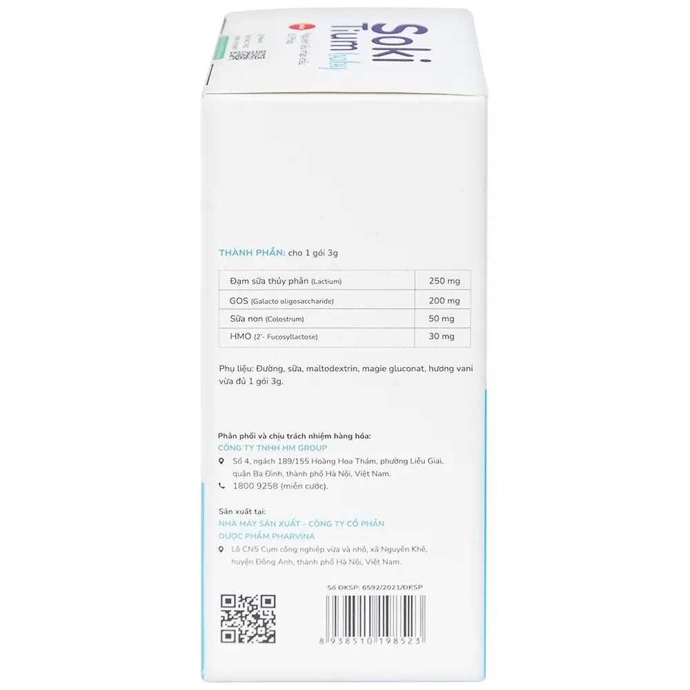 SOKI TIUM BABY GIÚP NGỦ NGON, ÊM BỤNG 12 GÓI X 3G 6
