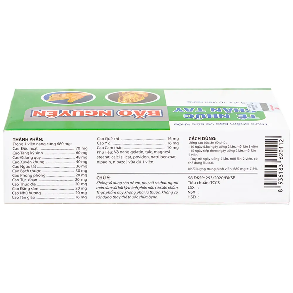 TÊ NHỨC CHÂN TAY BẢO NGUYÊN HTP 3X10 6