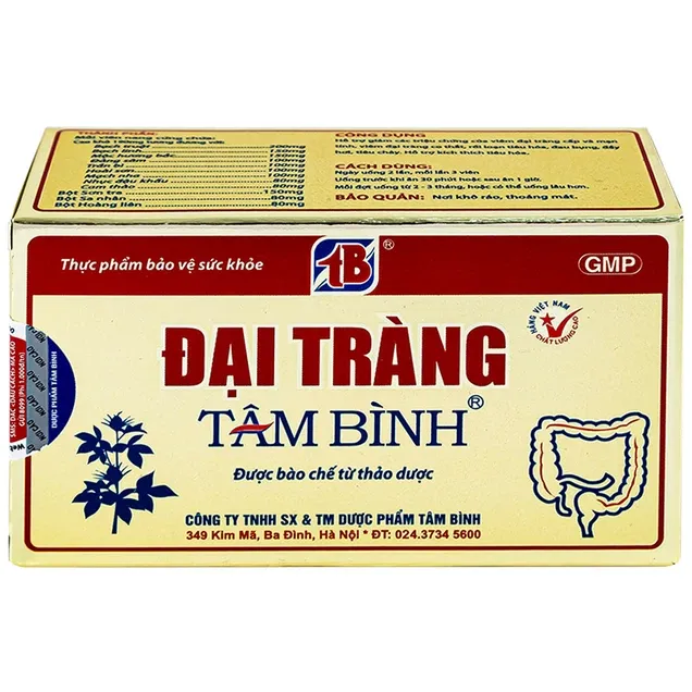 Thực phẩm bảo vệ sức khỏe Đại tràng Tâm Bình - Hỗ trợ giảm các triệu chứng của viêm đại tràng cấp và mạn tính (50 viên)
