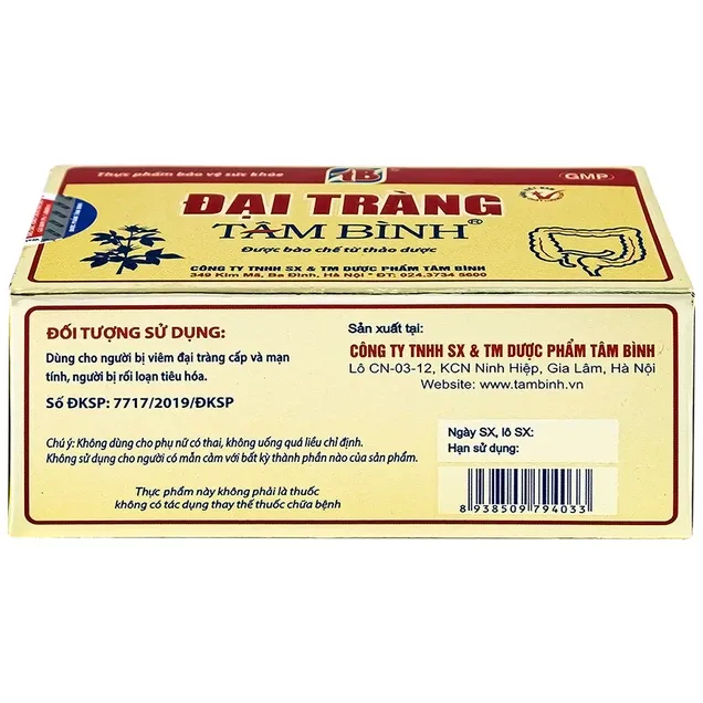 Thực phẩm bảo vệ sức khỏe Đại tràng Tâm Bình - Hỗ trợ giảm các triệu chứng của viêm đại tràng cấp và mạn tính (50 viên) 4