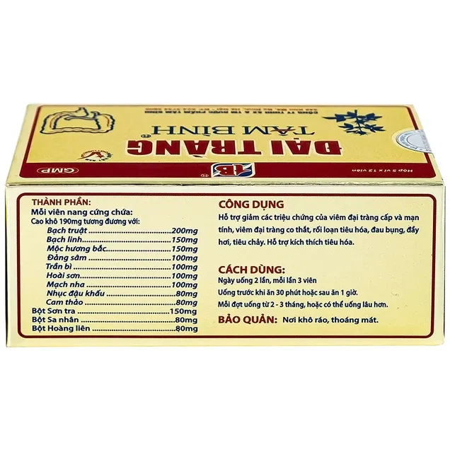 Thực phẩm bảo vệ sức khỏe Đại tràng Tâm Bình - Hỗ trợ giảm các triệu chứng của viêm đại tràng cấp và mạn tính (50 viên) 5