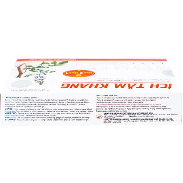Thực phẩm bảo vệ sức khỏe Ích Tâm Khang (180 viên) 2