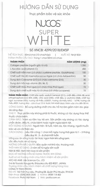 Thực phẩm bảo vệ sức khỏe: Nucos Super White 8