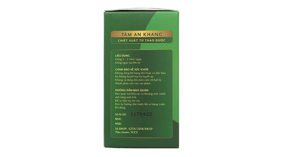 Thực phẩm bảo vệ sức khỏe: Tâm An Khang 4