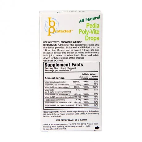 Thực phẩm bảo vệ sức khỏe All Natural Pedia Poly Vite Drops - Vitamin tổng hợp cho trẻ em (30ml) 6