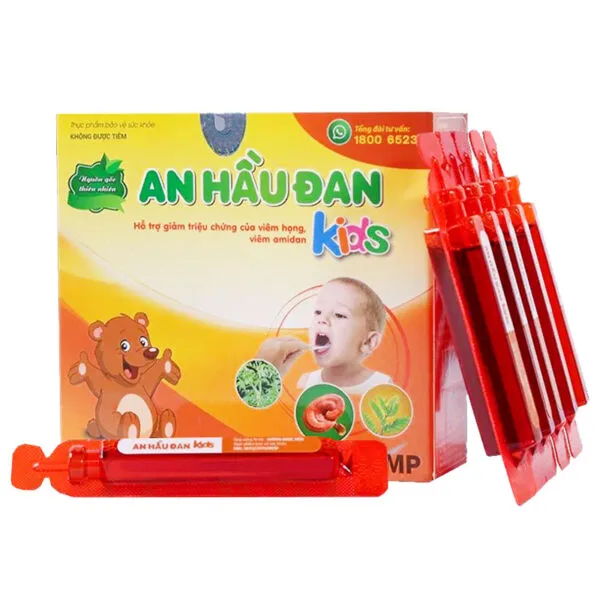 Thực phẩm bảo vệ sức khỏe An Hầu Đan Kids - Hỗ trợ giảm triệu chứng viêm họng, viêm amidan (10 ống x 10ml) 2