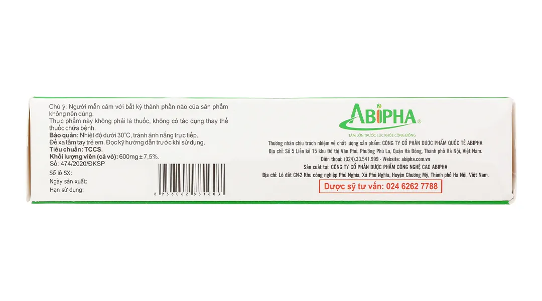 Thực phẩm bảo vệ sức khỏe Antri Abipha hộp 30 viên 4