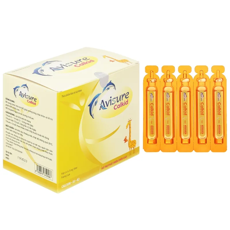 Thực phẩm bảo vệ sức khỏe Avisure Calkid (30 Ống x 10ml) 2