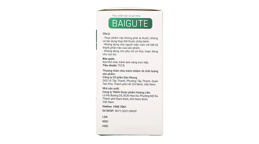 Thực phẩm bảo vệ sức khỏe Baigute 5