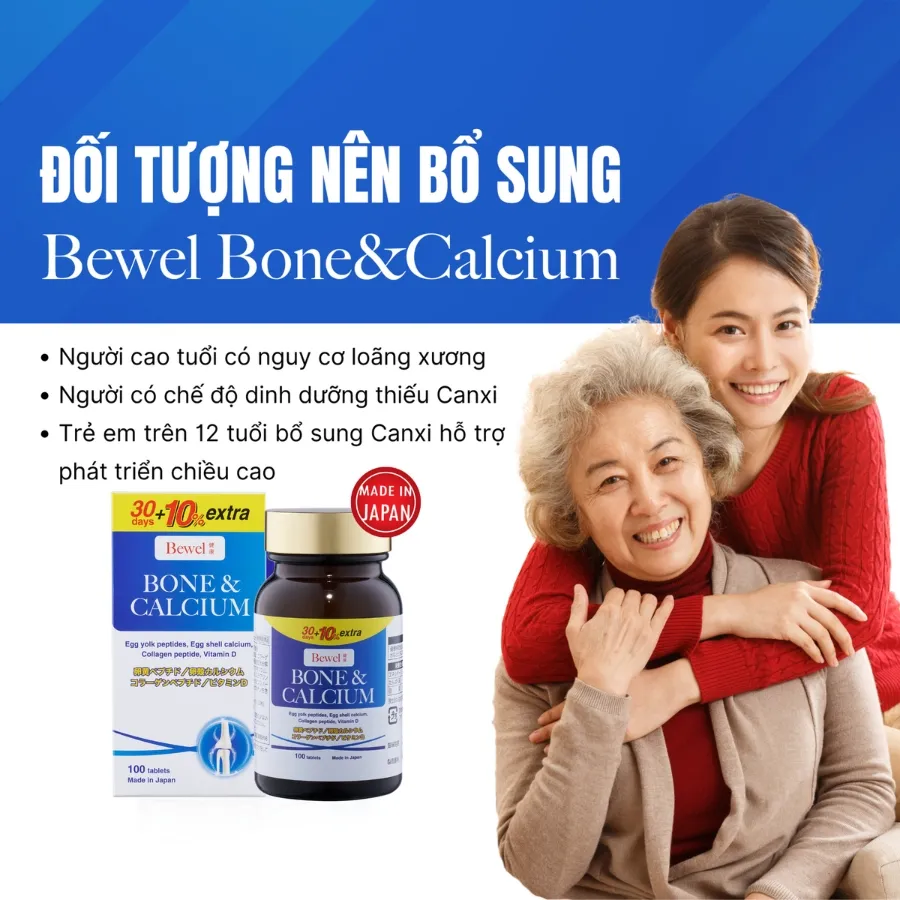 Thực phẩm bảo vệ sức khỏe Bewel Bone & Calcium bổ sung canxi (Hộp 100 viên) 3