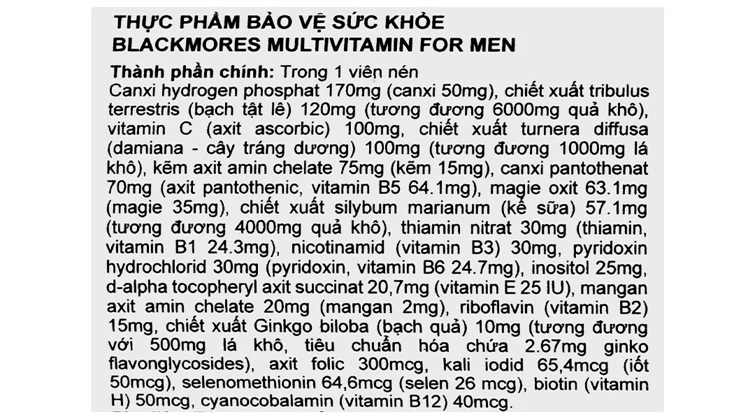 Thực phẩm bảo vệ sức khỏe Blackmores Multivitamin For Men 6