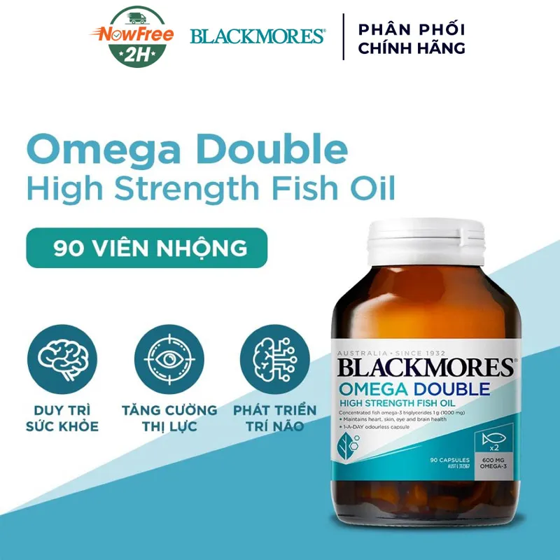 Thực phẩm bảo vệ sức khỏe Blackmores Omega Double High Strength Fish Oil (90 viên) 2