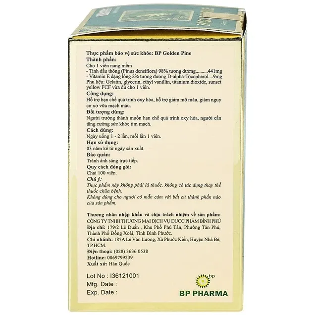 Thực phẩm bảo vệ sức khỏe BP Golden Pine (100 viên) 4