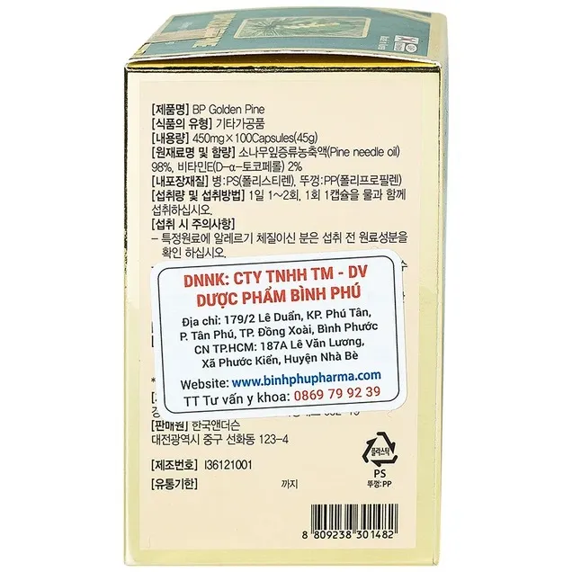 Thực phẩm bảo vệ sức khỏe BP Golden Pine (100 viên) 5