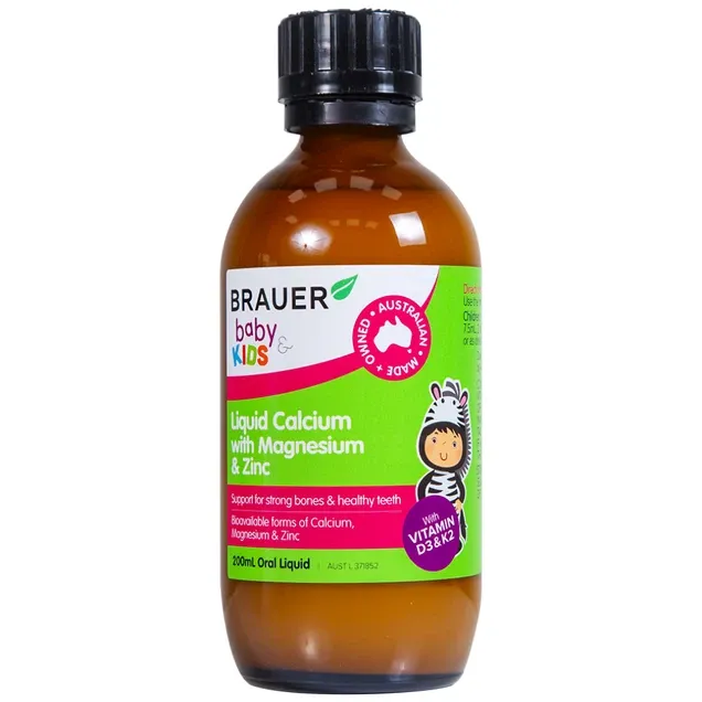 Thực phẩm bảo vệ sức khỏe Brauer Baby & Kids Liquid Calcium with Magnesium & Zinc (200ml) 2