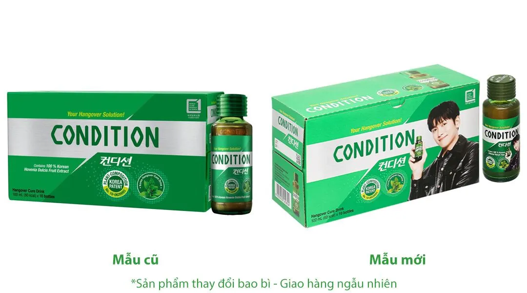 Thực phẩm bảo vệ sức khỏe Condition hỗ trợ giải độc gan, giải rượu hộp 10 chai x 100ml 2