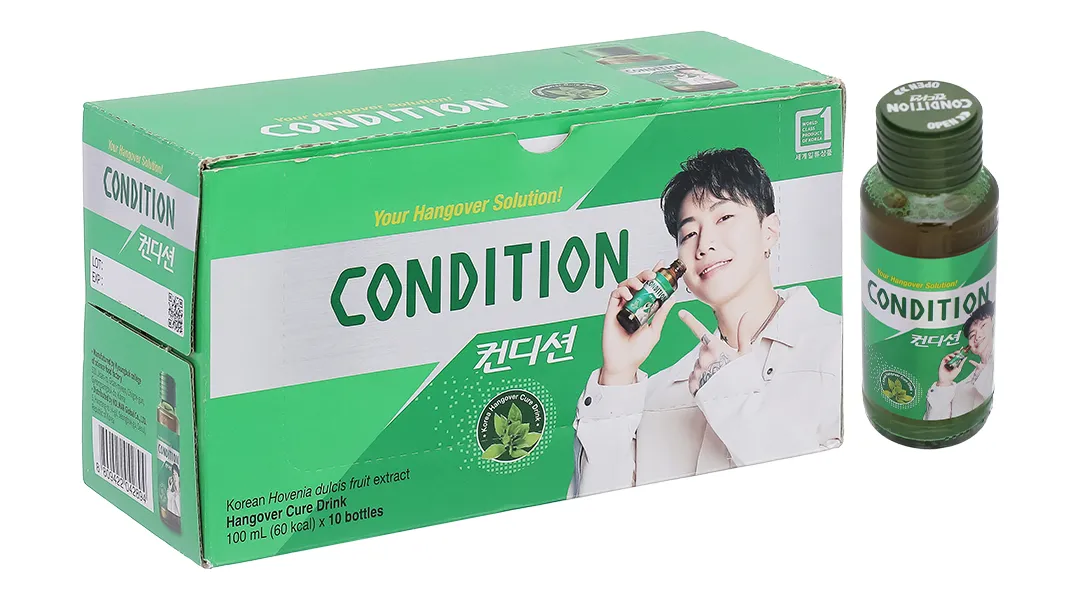 Thực phẩm bảo vệ sức khỏe Condition hỗ trợ giải độc gan, giải rượu hộp 10 chai x 100ml 14
