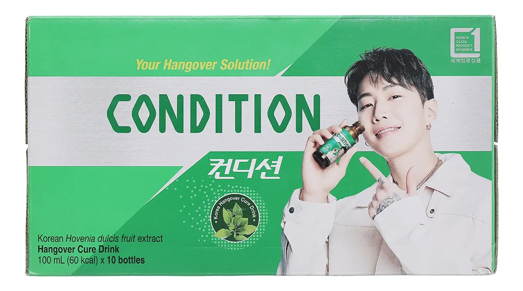 Thực phẩm bảo vệ sức khỏe Condition hỗ trợ giải độc gan, giải rượu hộp 10 chai x 100ml 15