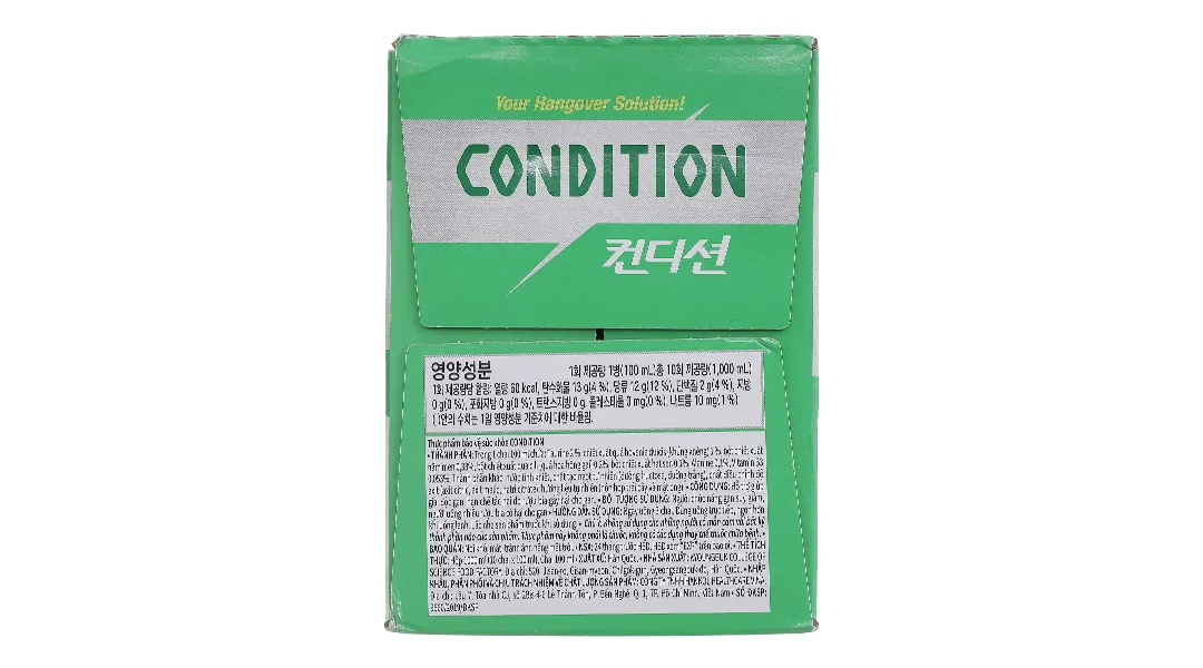 Thực phẩm bảo vệ sức khỏe Condition hỗ trợ giải độc gan, giải rượu hộp 10 chai x 100ml 16