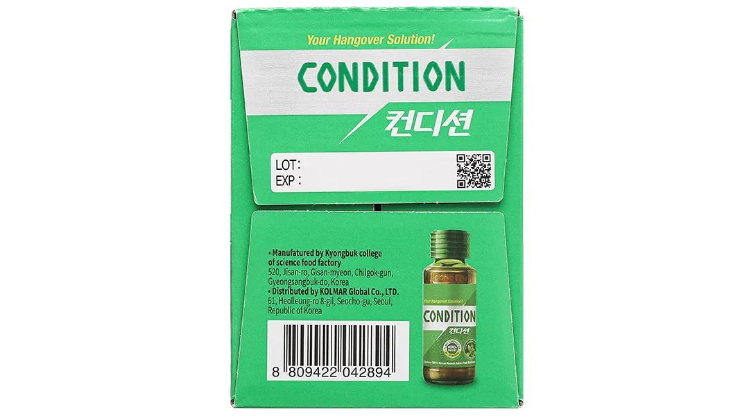 Thực phẩm bảo vệ sức khỏe Condition hỗ trợ giải độc gan, giải rượu hộp 10 chai x 100ml 5