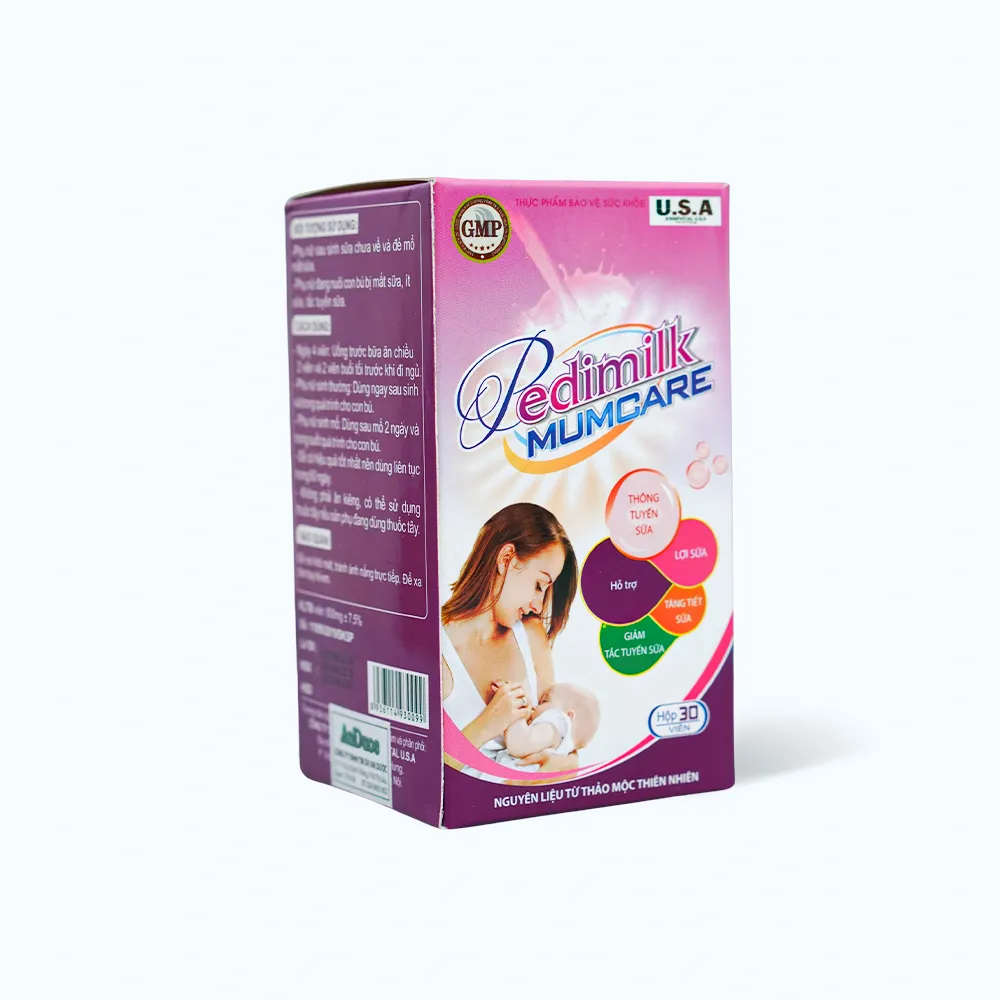 Thực phẩm bảo vệ sức khỏe Dược Nam Pedimilk (hộp 30 viên) giúp lợi sữa mẹ bầu 3