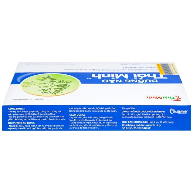 Thực phẩm bảo vệ sức khỏe Dưỡng Não Thái Minh (20 viên) 5