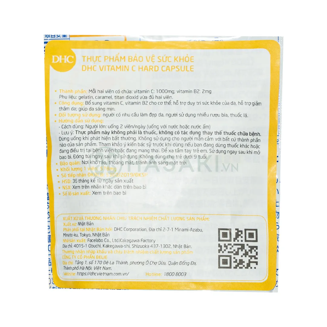 Thực Phẩm Bảo Vệ Sức Khỏe DHC Vitamin C Hard Capsule 3