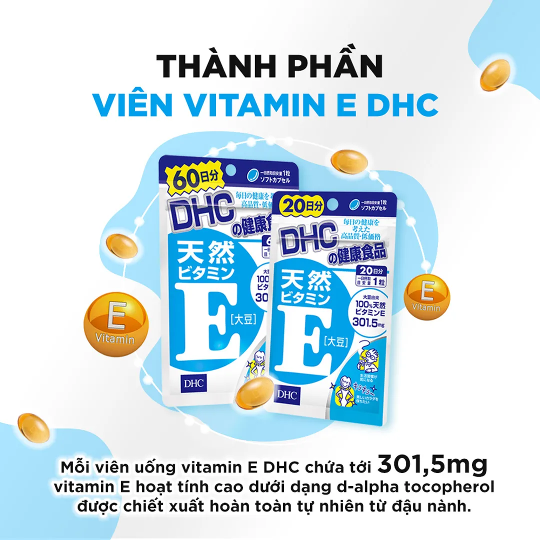 Thực Phẩm Bảo Vệ Sức Khỏe DHC Natural Vitamin E (Soybean) 5