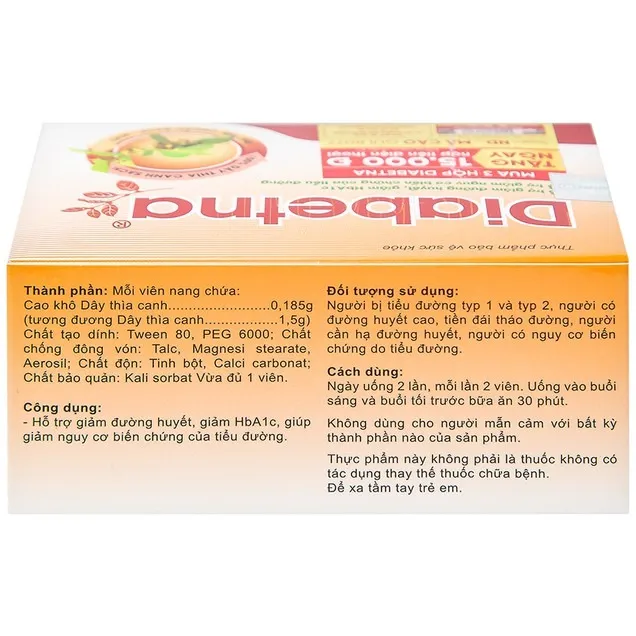 Thực phẩm bảo vệ sức khỏe Diabetna (40 viên) 2