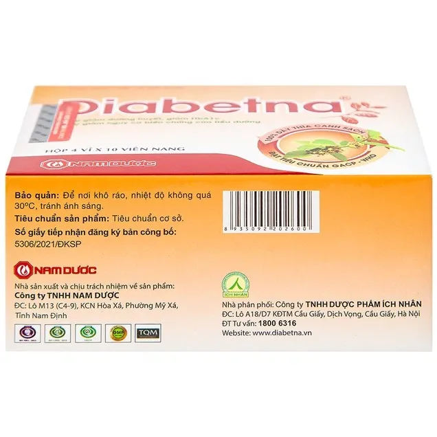 Thực phẩm bảo vệ sức khỏe Diabetna (40 viên) 3