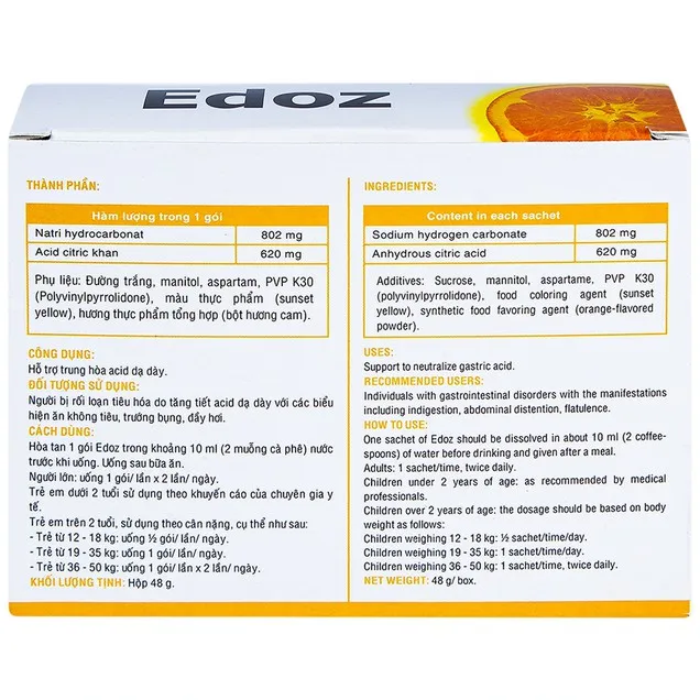 Thực phẩm bảo vệ sức khỏe Edoz (24 gói x 2g) 2