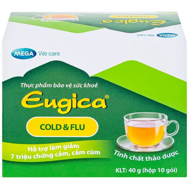 Thực phẩm bảo vệ sức khỏe EUGICA® COLD & FLU - Hộp 10 gói x 40g