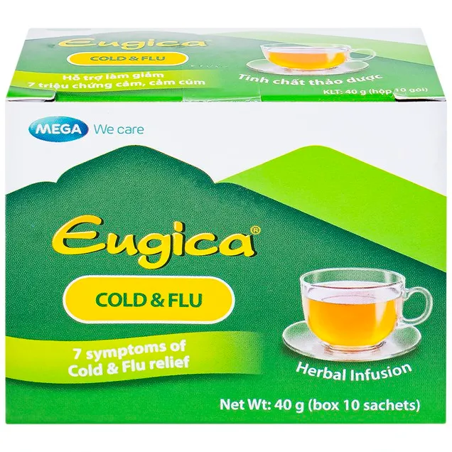 Thực phẩm bảo vệ sức khỏe EUGICA® COLD & FLU - Hộp 10 gói x 40g 6