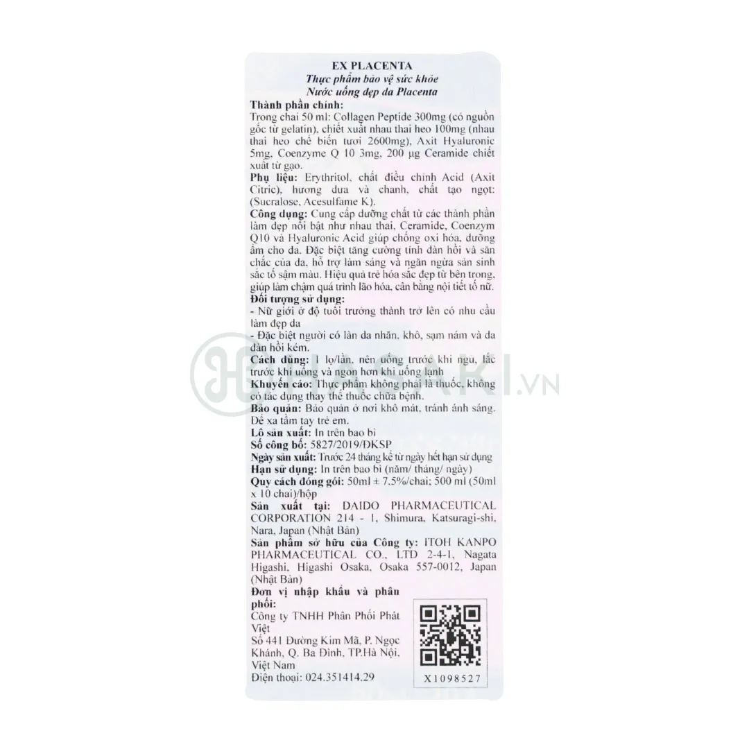 Thực Phẩm Bảo Vệ Sức Khỏe EX Placenta 3