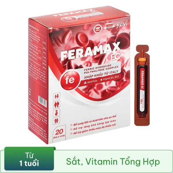 Thực phẩm bảo vệ sức khỏe Feramax Bc hộp 20 ống x 10ml