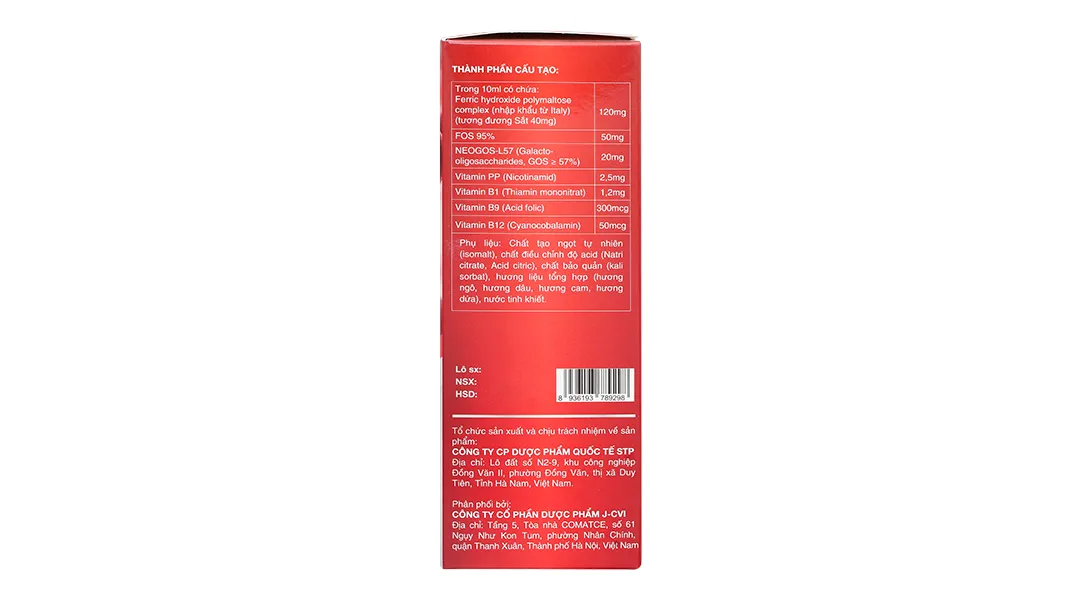 Thực phẩm bảo vệ sức khỏe Feramax Bc hộp 20 ống x 10ml 4