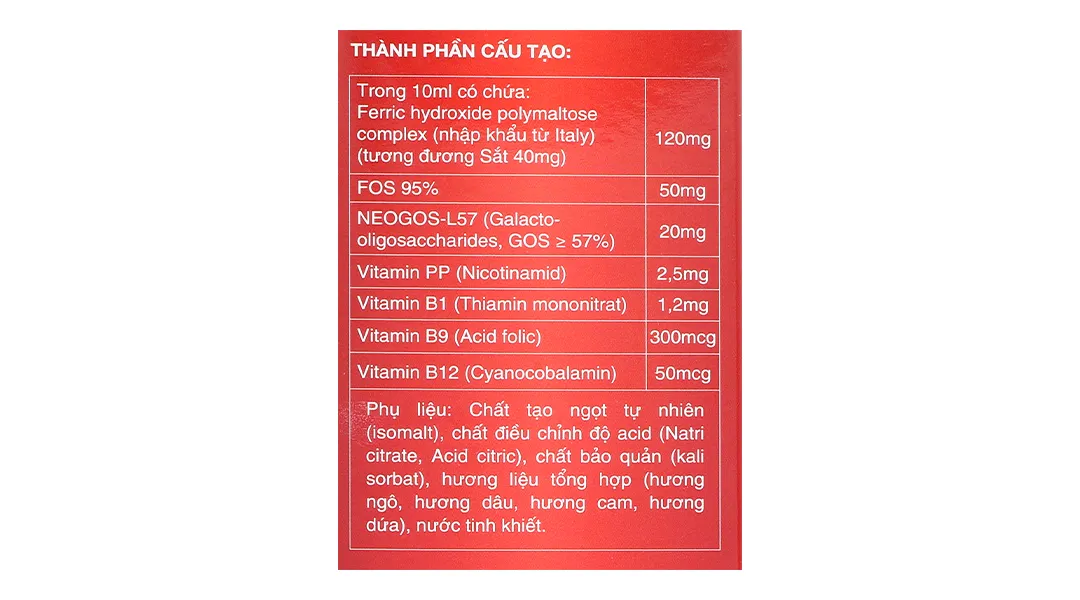 Thực phẩm bảo vệ sức khỏe Feramax Bc hộp 20 ống x 10ml 5