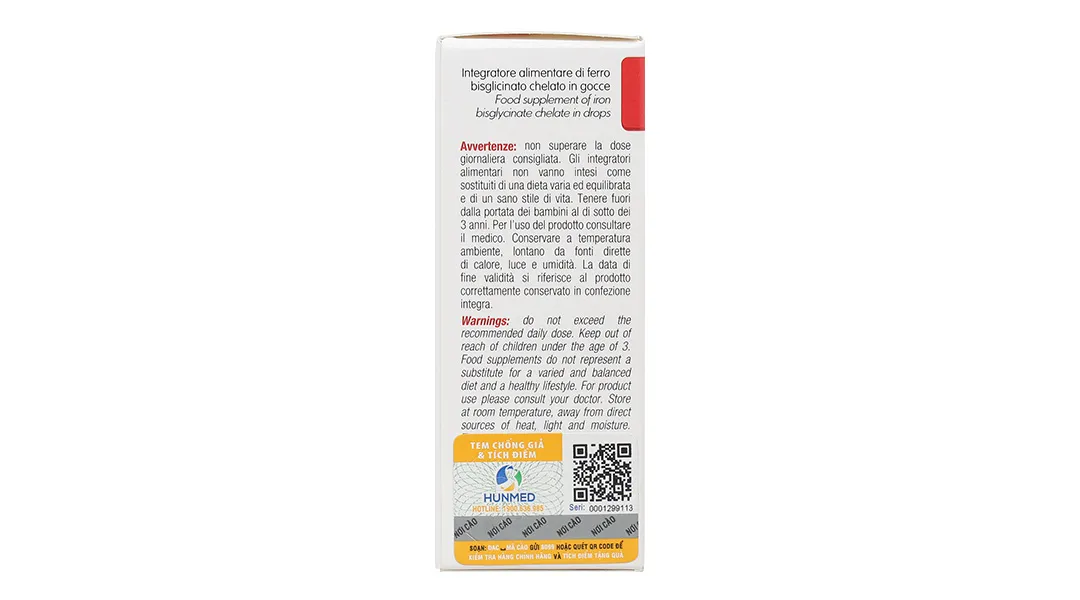 Thực phẩm bảo vệ sức khỏe Ferrolip Baby chai 30ml 6